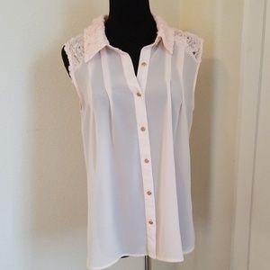NY Collection sheer blouse /shell, size M